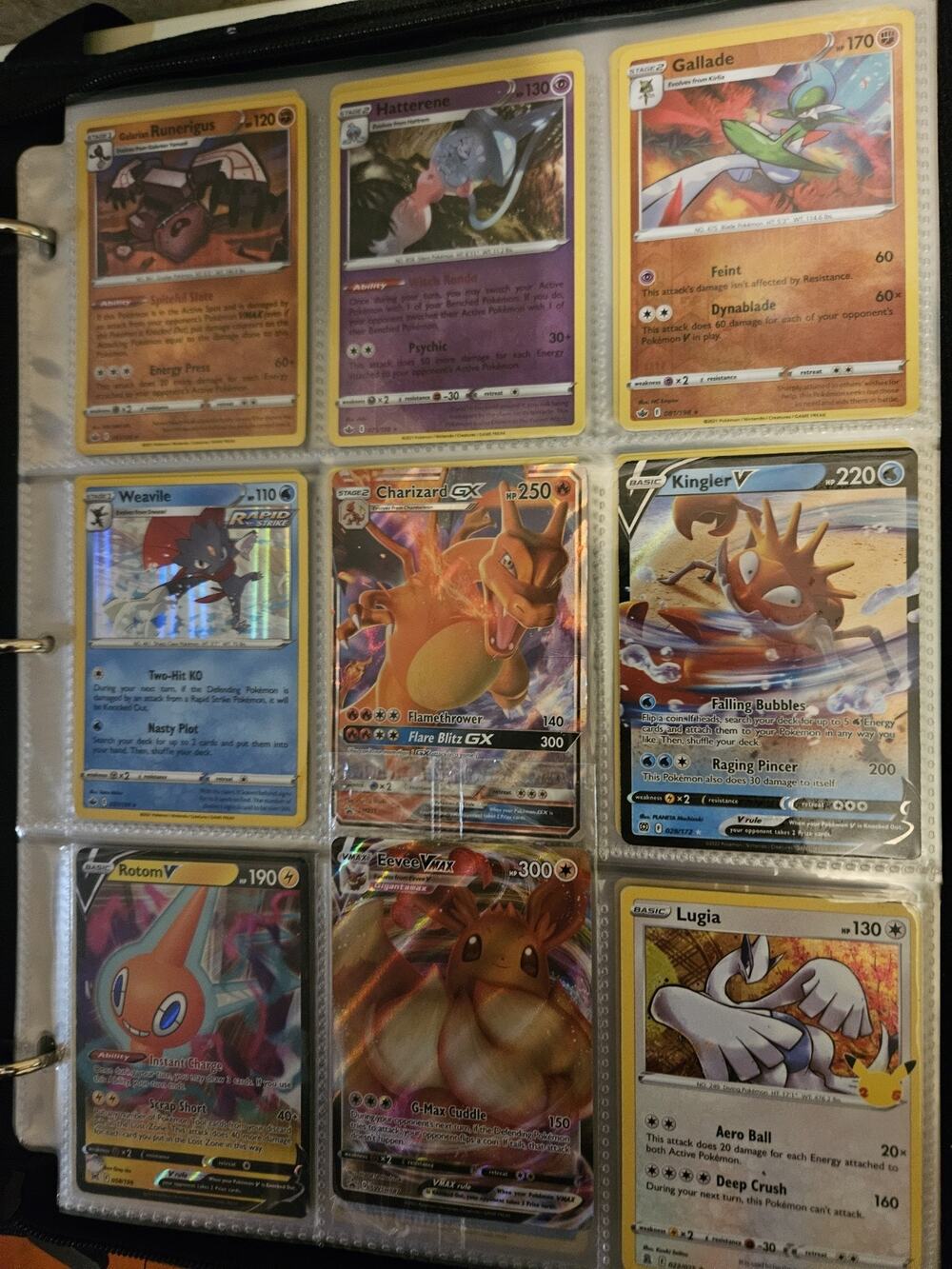 Pokemon TCG Card Lot V VMAX GX EX VSTAR Holo Vintage 9-Pocket Pages